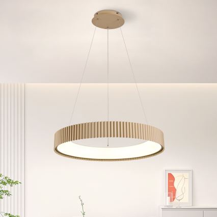 Brilagi - Dimmbar pendellampa på vajer FALCON MODERN LED/54W/230V 3000-6500K Ø 60 cm beige + fjärrkontroll
