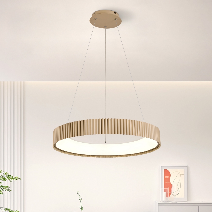 Brilagi - Dimmbar pendellampa på vajer FALCON MODERN LED/54W/230V 3000-6500K Ø 60 cm beige + fjärrkontroll