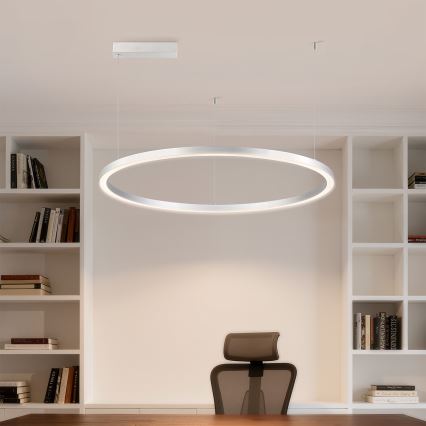 Brilagi - LED-dimbar pendellampa på vajer PORTOFINO LED/60W/230V 3000-6000K Ø 80 cm silver + fjärrkontroll