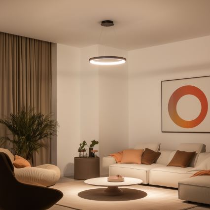 Brilagi - Dimbar LED-pendel på vajer FALCON SLIM LED/42W/230V 3000-6500K Ø 50 cm svart + fjärrkontroll