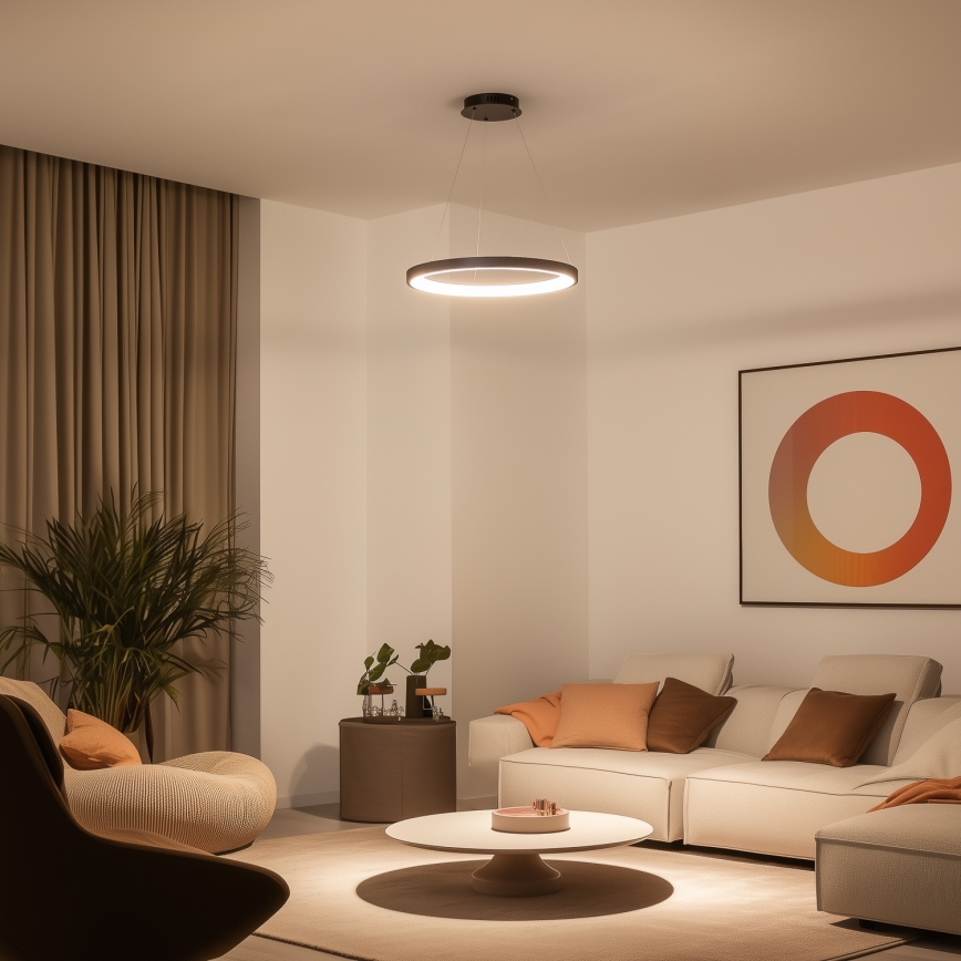 Brilagi - Dimbar LED-pendel på vajer FALCON SLIM LED/42W/230V 3000-6500K Ø 50 cm svart + fjärrkontroll