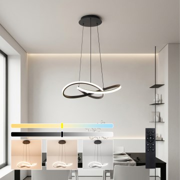 Brilagi - LED dimbar pendellampa på vajer INFINITY LED/55W/230V 3000-6000K 50x50 cm svart + fjärrkontroll