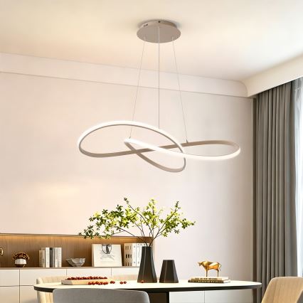 Brilagi - Dimmbar LED-pendellampa med kabelupphängning INFINITY LED/80W/230V 3000-6000K 80x80 cm beige + fjärrkontroll