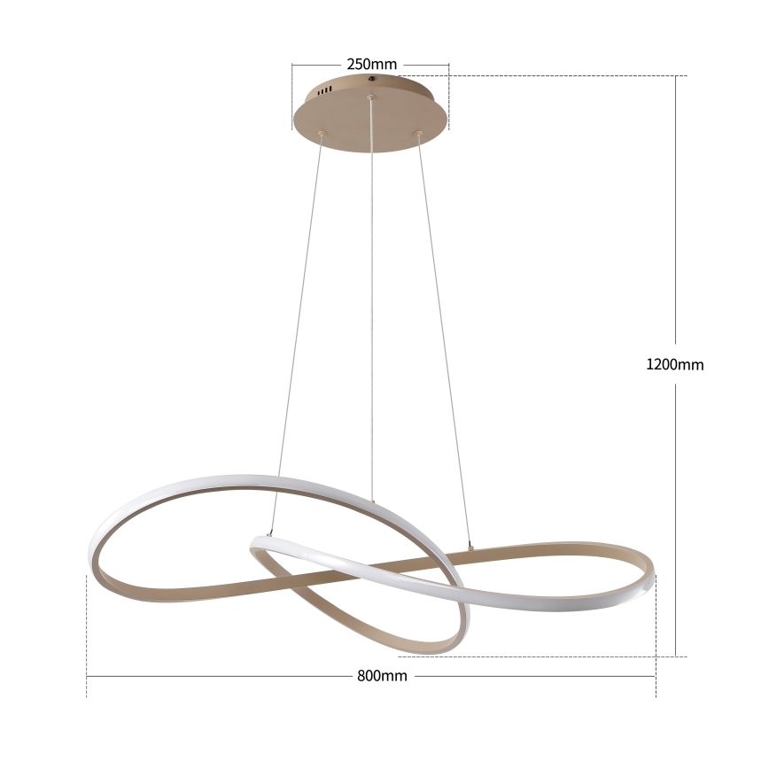 Brilagi - Dimmbar LED-pendellampa med kabelupphängning INFINITY LED/80W/230V 3000-6000K 80x80 cm beige + fjärrkontroll