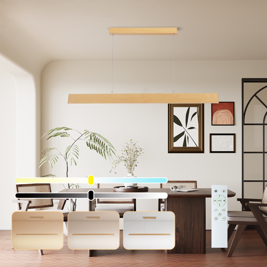 Brilagi - Dimbar LED-pendellampa på kabel SLIMLINE LED/40W/230V 3000–6000K ekdekor + fjärrkontroll