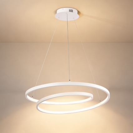 Brilagi - Dimmbar LED-pendellampa på vajer TWISTER LED/48W/230V 3000–6000K Ø 50 cm vit + fjärrkontroll