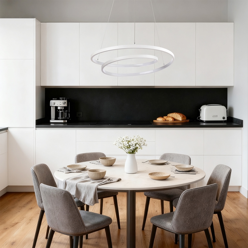 Brilagi - Dimmbar LED-pendellampa på vajer TWISTER LED/48W/230V 3000–6000K Ø 50 cm vit + fjärrkontroll