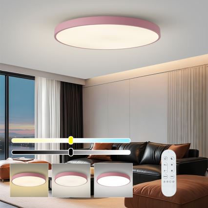 Brilagi - dimmerbar poolarmatur SMART LED/128W/230V Ø 100 cm 3000-6000K Wi-Fi Tuya + fjärrkontroll rosa