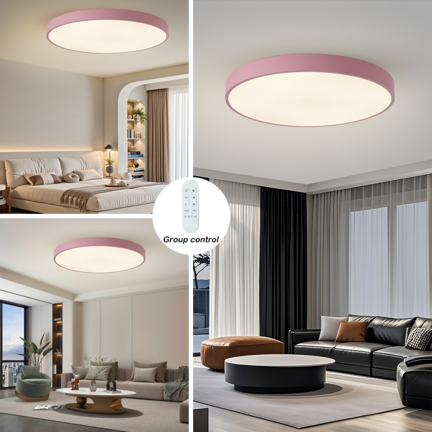Brilagi - dimmerbar poolarmatur SMART LED/128W/230V Ø 100 cm 3000-6000K Wi-Fi Tuya + fjärrkontroll rosa