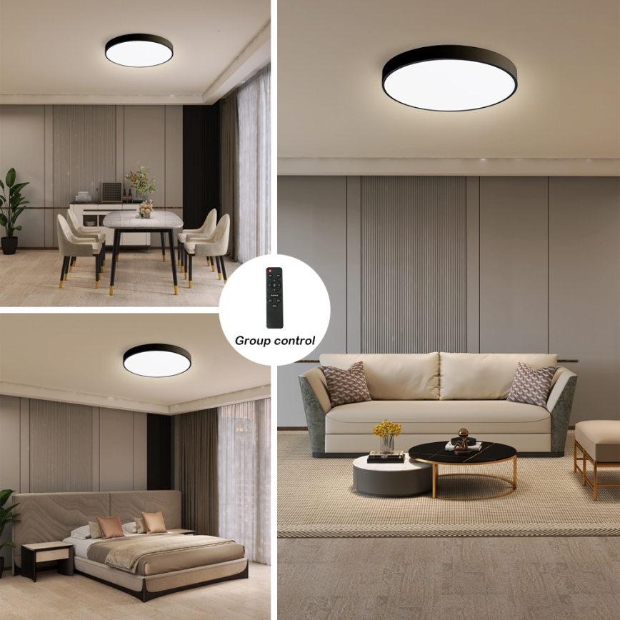 Brilagi - LED dimbar taklampa POOL SMART LED/48W/230V 40 cm 3000-6000K Wi-Fi Tuya + fjärrkontroll svart