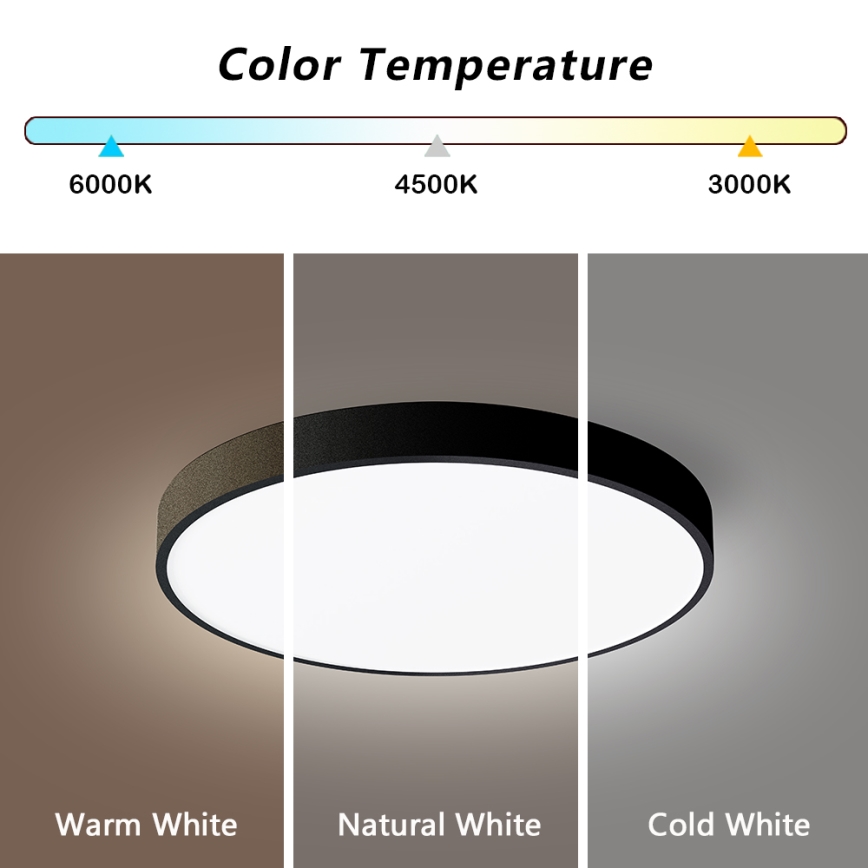 Brilagi - LED dimbar taklampa POOL SMART LED/48W/230V 40 cm 3000-6000K Wi-Fi Tuya + fjärrkontroll svart