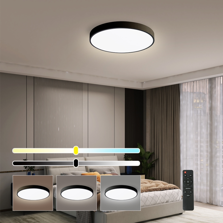 Brilagi - LED dimbar taklampa POOL SMART LED/48W/230V 40 cm 3000-6000K Wi-Fi Tuya + fjärrkontroll svart