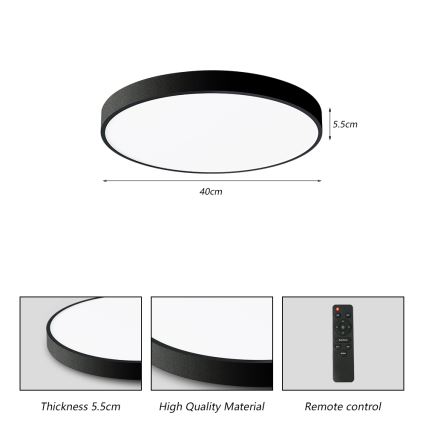 Brilagi - LED dimbar taklampa POOL SMART LED/48W/230V 40 cm 3000-6000K Wi-Fi Tuya + fjärrkontroll svart
