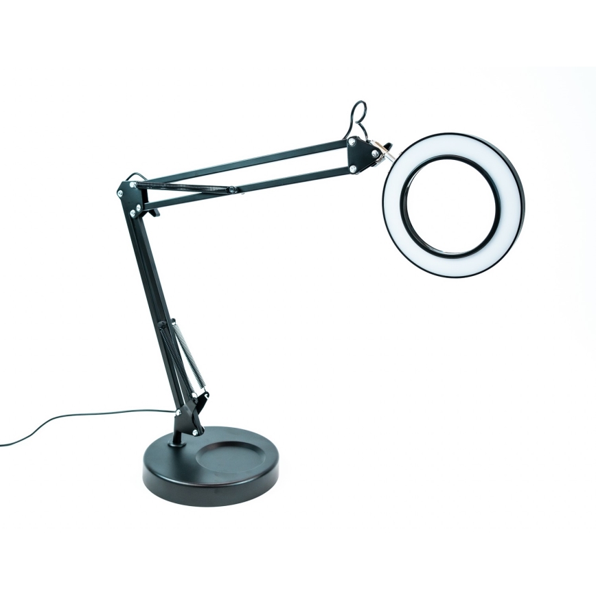 Brilagi - LED dimbar bordslampa med förstoringsglas LENS LED/12W/5V 3000/4200/6000K svart