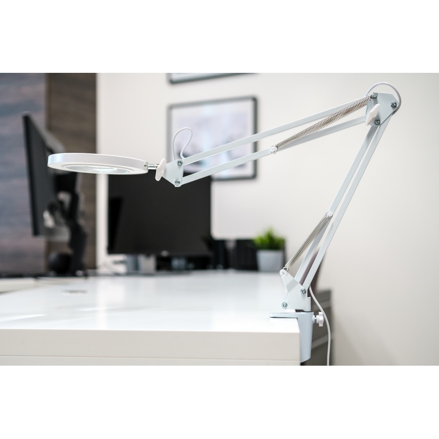 Brilagi - LED dimbar bordslampa med förstoringsglas LENS LED/12W/5V 3000/4200/6000K vit