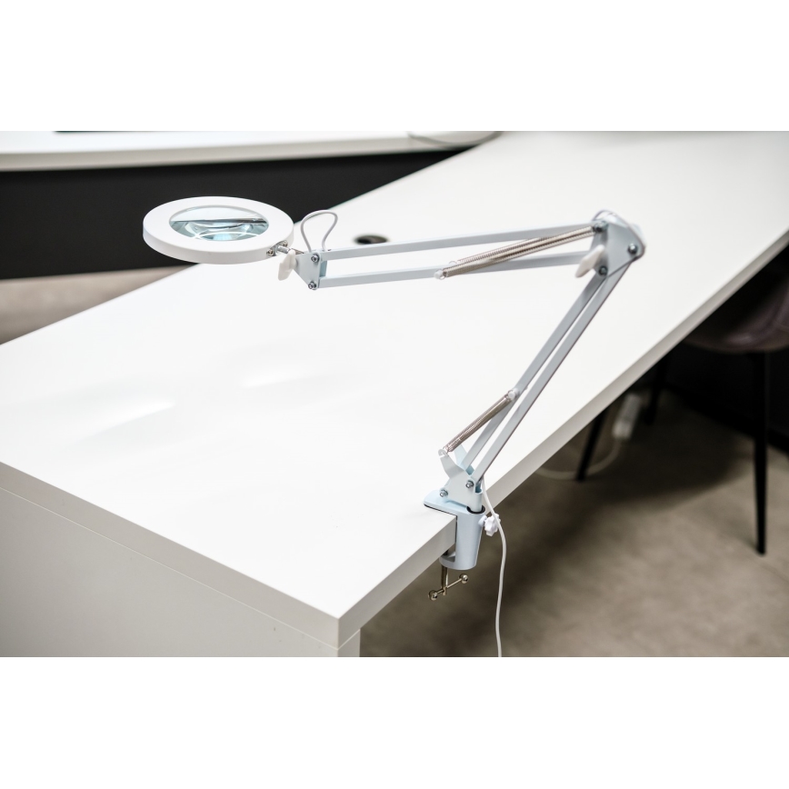 Brilagi - LED dimbar bordslampa med förstoringsglas LENS LED/12W/5V 3000/4200/6000K vit