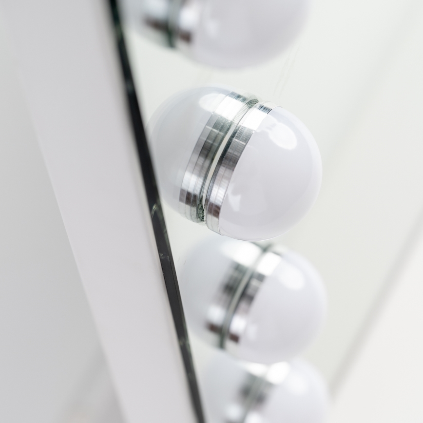 BRILAGI - LED dimbar sminkspegel HOLLYWOOD LED/15W/230V CCT + 2x USB 55x77 cm vit