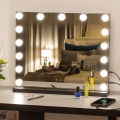 BRILAGI - LED dimbar sminkspegel HOLLYWOOD LED/15W/230V CCT + USB svart