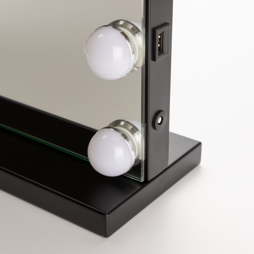 BRILAGI - LED dimbar sminkspegel HOLLYWOOD LED/15W/230V CCT + USB svart