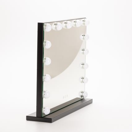 BRILAGI - LED dimbar sminkspegel HOLLYWOOD LED/15W/230V CCT + USB svart