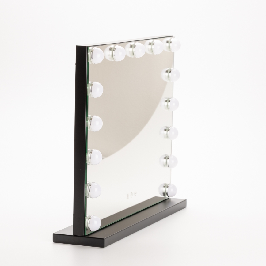 BRILAGI - LED dimbar sminkspegel HOLLYWOOD LED/15W/230V CCT + USB svart