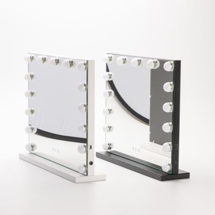 BRILAGI - LED dimbar sminkspegel HOLLYWOOD LED/15W/230V CCT + USB svart