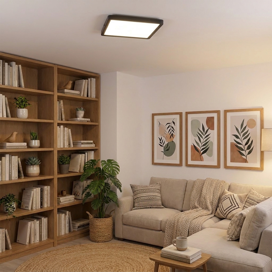 Brilagi - Dimbar LED-taklampa ESTELA SQUARE LED/36W/230V 3000-6500K 31x31 cm svart + fjärrkontroll