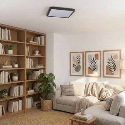 Brilagi - Dimbar LED-taklampa ESTELA SQUARE LED/36W/230V 3000-6500K 31x31 cm svart + fjärrkontroll