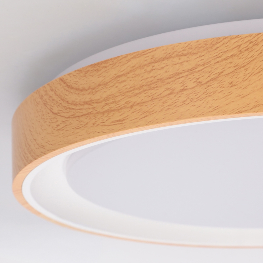 Brilagi - LED dimbar takarmatur FLOCO LED/48W/230V Ø 40 cm träfinish/vit + fjärrkontroll