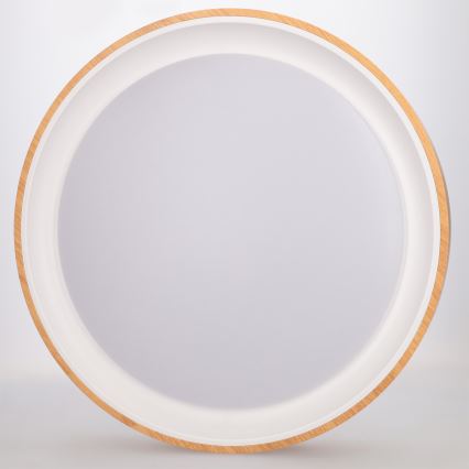 Brilagi - LED dimbar takarmatur FLOCO LED/48W/230V Ø 40 cm träfinish/vit + fjärrkontroll