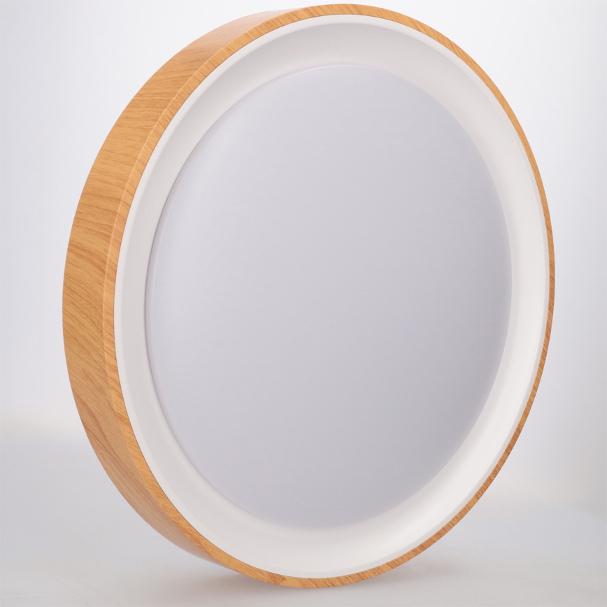 Brilagi - LED dimbar takarmatur FLOCO LED/48W/230V Ø 40 cm träfinish/vit + fjärrkontroll