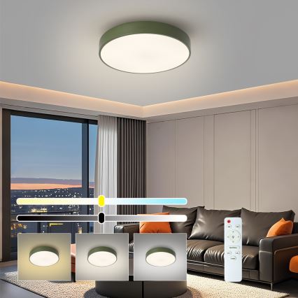 Brilagi - LED-dimbar taklampa POOL LED/48W/230V 3000-6000K pr. 40 cm grön + fjärrkontroll
