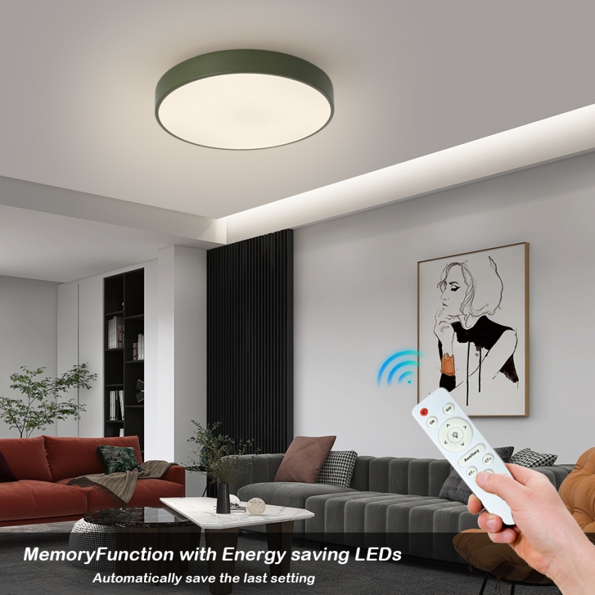 Brilagi - LED-dimbar taklampa POOL LED/48W/230V 3000-6000K pr. 40 cm grön + fjärrkontroll