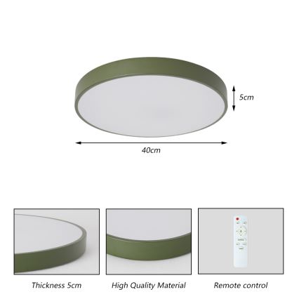 Brilagi - LED-dimbar taklampa POOL LED/48W/230V 3000-6000K pr. 40 cm grön + fjärrkontroll