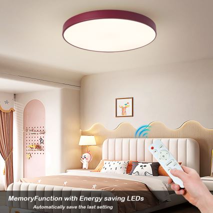 Brilagi - Dimbar LED-taklampa POOL LED/60W/230V 3000-6000K Ø 60 cm bordeaux + fjärrkontroll