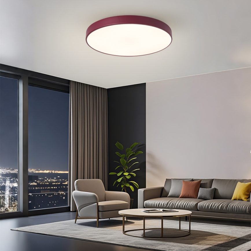 Brilagi - Dimbar LED-taklampa POOL LED/60W/230V 3000-6000K Ø 60 cm bordeaux + fjärrkontroll