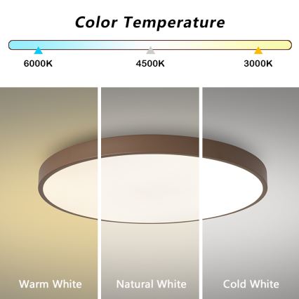 Brilagi - Dimbart LED-takarmatur POOL LED/60W/230V 3000-6000K Ø 60 cm brun + fjärrkontroll