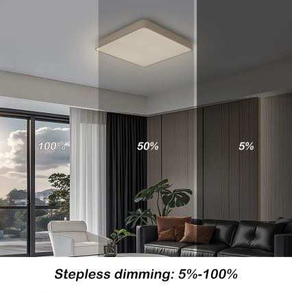 BRILAGI - Dimbart LED-takarmatur POOL SQUARE LED/36W/230V 3000-6000K 40x40 cm beige + fjärrkontroll