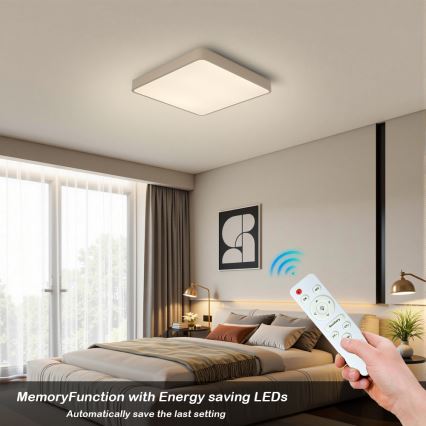 BRILAGI - Dimbart LED-takarmatur POOL SQUARE LED/36W/230V 3000-6000K 40x40 cm beige + fjärrkontroll