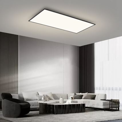 Brilagi - LED Dimmbar takarmatur SLIMFRAME LED/80W/230V 120x60 cm 3000-6000K svart + fjärrkontroll