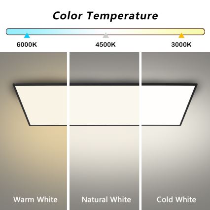 Brilagi - LED Dimmbar takarmatur SLIMFRAME LED/80W/230V 120x60 cm 3000-6000K svart + fjärrkontroll
