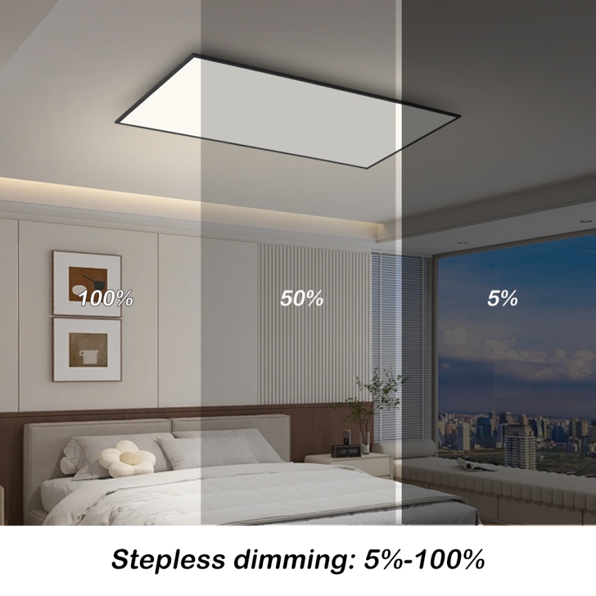 Brilagi - LED Dimmbar takarmatur SLIMFRAME LED/80W/230V 120x60 cm 3000-6000K svart + fjärrkontroll