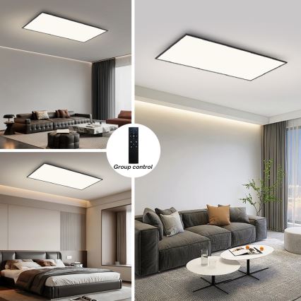 Brilagi - LED Dimmbar takarmatur SLIMFRAME LED/80W/230V 120x60 cm 3000-6000K svart + fjärrkontroll