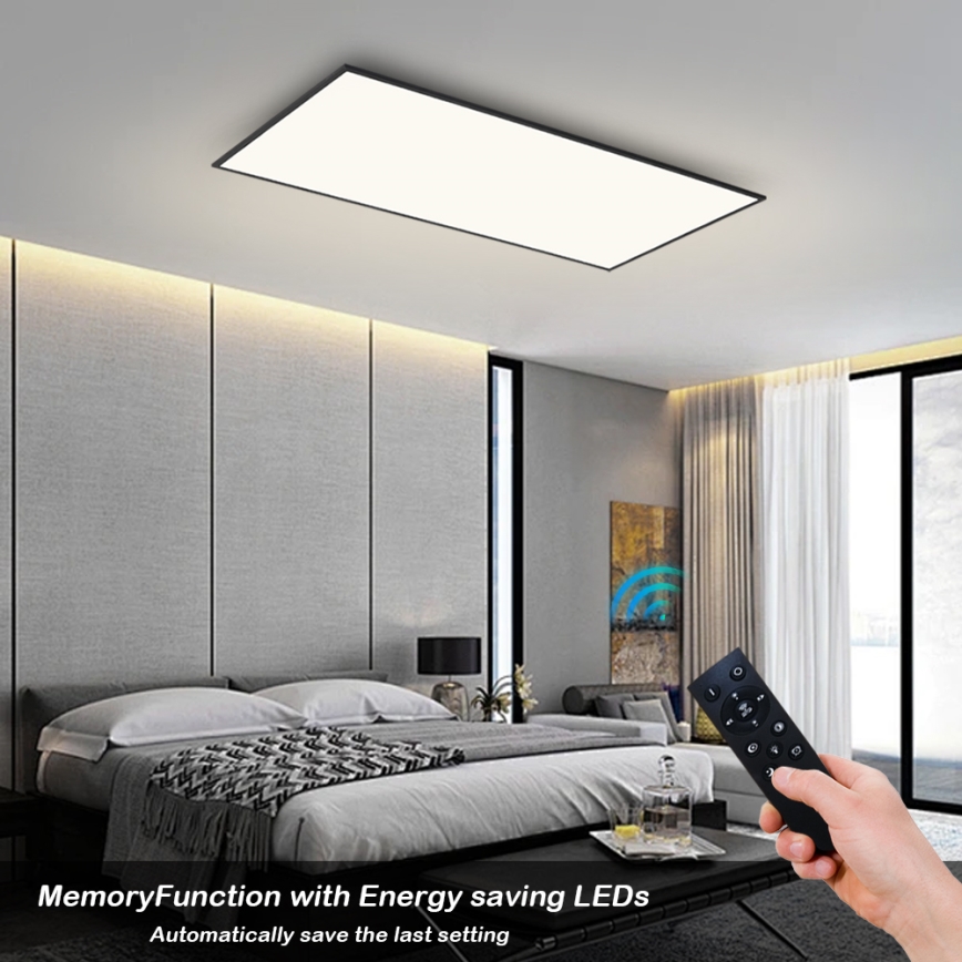 Brilagi - LED Dimmbar takarmatur SLIMFRAME LED/80W/230V 120x60 cm 3000-6000K svart + fjärrkontroll