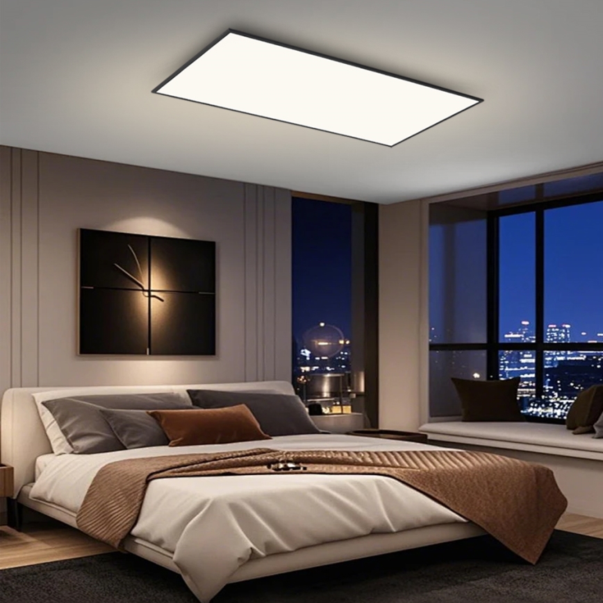 Brilagi - LED Dimmbar takarmatur SLIMFRAME LED/80W/230V 120x60 cm 3000-6000K svart + fjärrkontroll