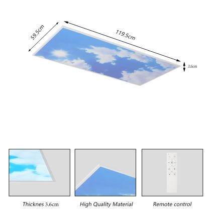 BRILAGI - Dimbart LED-takarmatur SLIMFRAME SKY LED/80W/230V 120x60 cm 3000-6000K silver/blå + fjärrkontroll