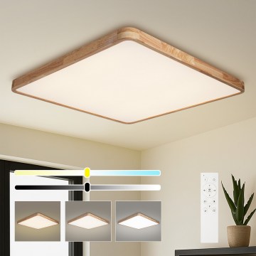 BRILAGI - LED dimbar takarmatur WOODLINE SQUARE LED/180W/230V 3000-6000K ek 100x100 cm + fjärrkontroll
