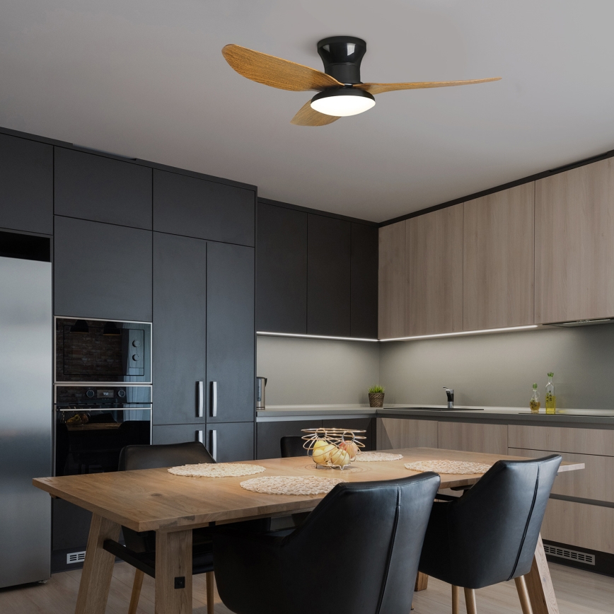 Brilagi - LED dimbar takfläkt LED/30W/230V 3000-6500K svart/brun + fjärrkontroll