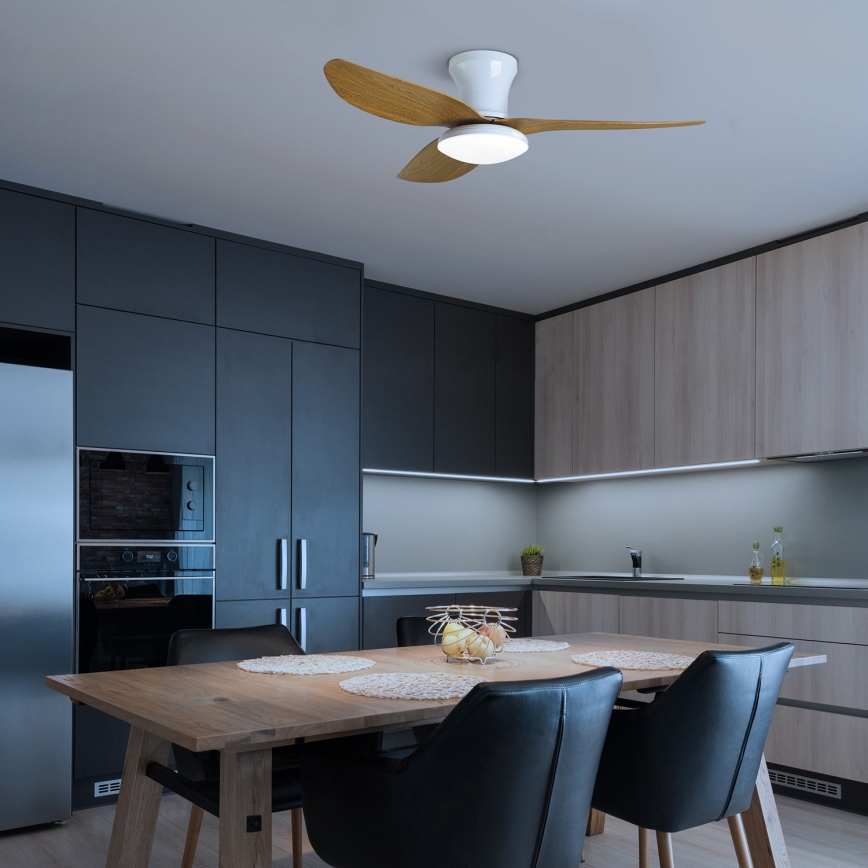 Brilagi - LED dimbar takfläkt LED/30W/230V 3000-6500K vit/brun + fjärrkontroll