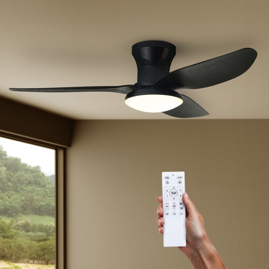 Brilagi - LED dimbar takfläkt LED/30W/230V 3000-6500K svart + fjärrkontroll